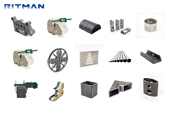 Laser cutting machine cutting samples